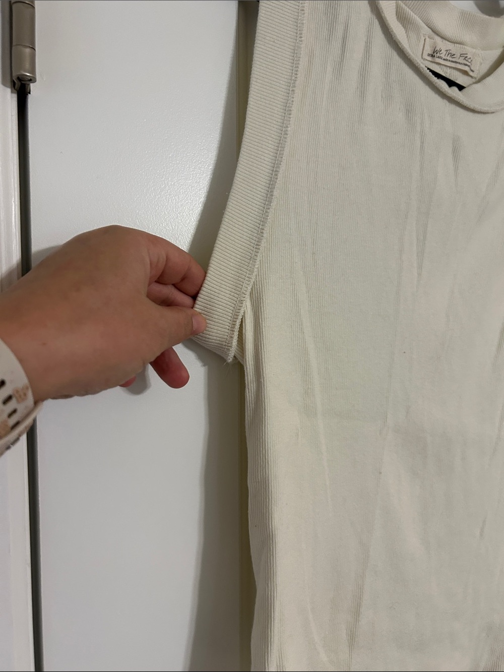 Free People Off-White Ribbed Tank Top - Picture 3 of 4